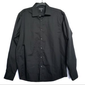Nicole Miller Black Button Down Dress Shirt